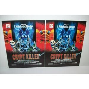 Crypt Killer Arcade FLYER Set of 2 Original Video Game Art Horror Halloween